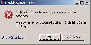 An internal error occurred during: "Initializing Java Tooling"